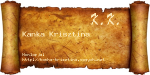 Kanka Krisztina névjegykártya